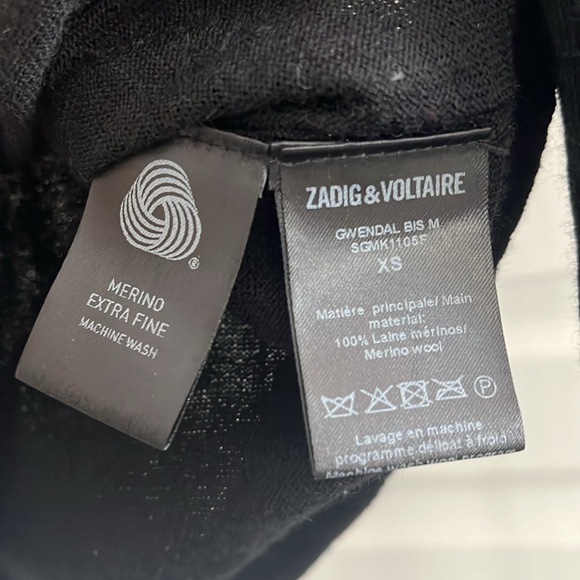 Zadig & Voltaire Gwendal Love Sweater in Black (100% Merino wool) - Picture 5 of 6